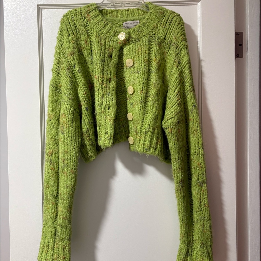 Urban Outfitters Lime Green Knit Cardigan